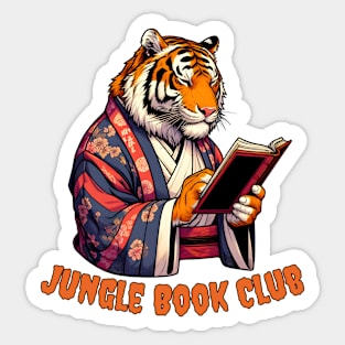 Reading tiger Sticker